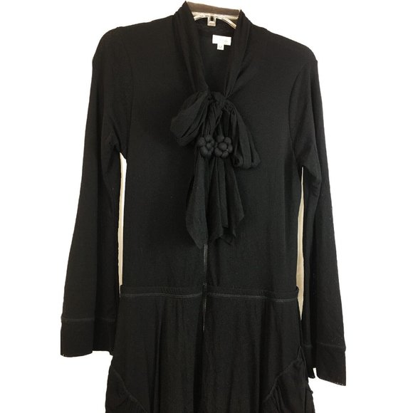 Sz M Petit Pois Viviana G Flapper Style 20s Zip Front Mesh Dress 90s Y2k Goth - Picture 2 of 5